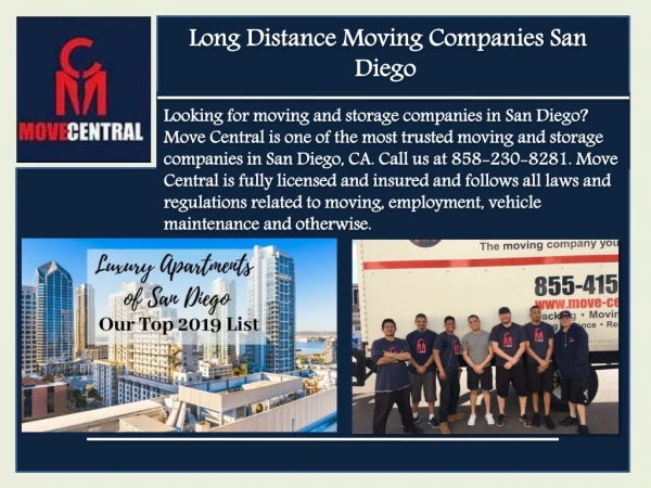 Long Distance Moving Companies San Diego 