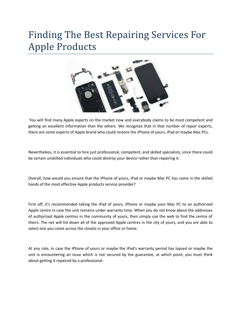 finding the best repairing services for apple