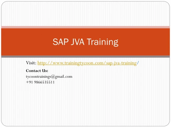 SAP JVA Training | Joint Venture Accounting Online Training