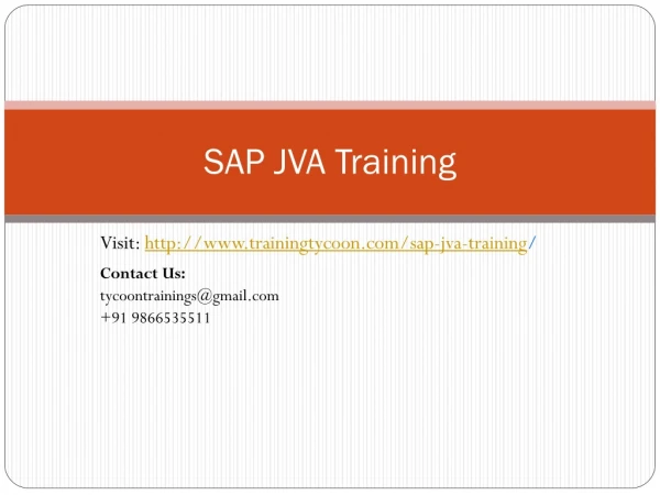 sap jva training