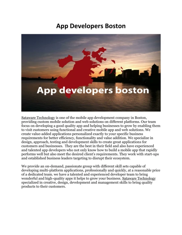 App Developers Boston