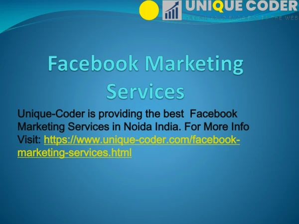 Facebook Marketing Services In India at Unique-Coder