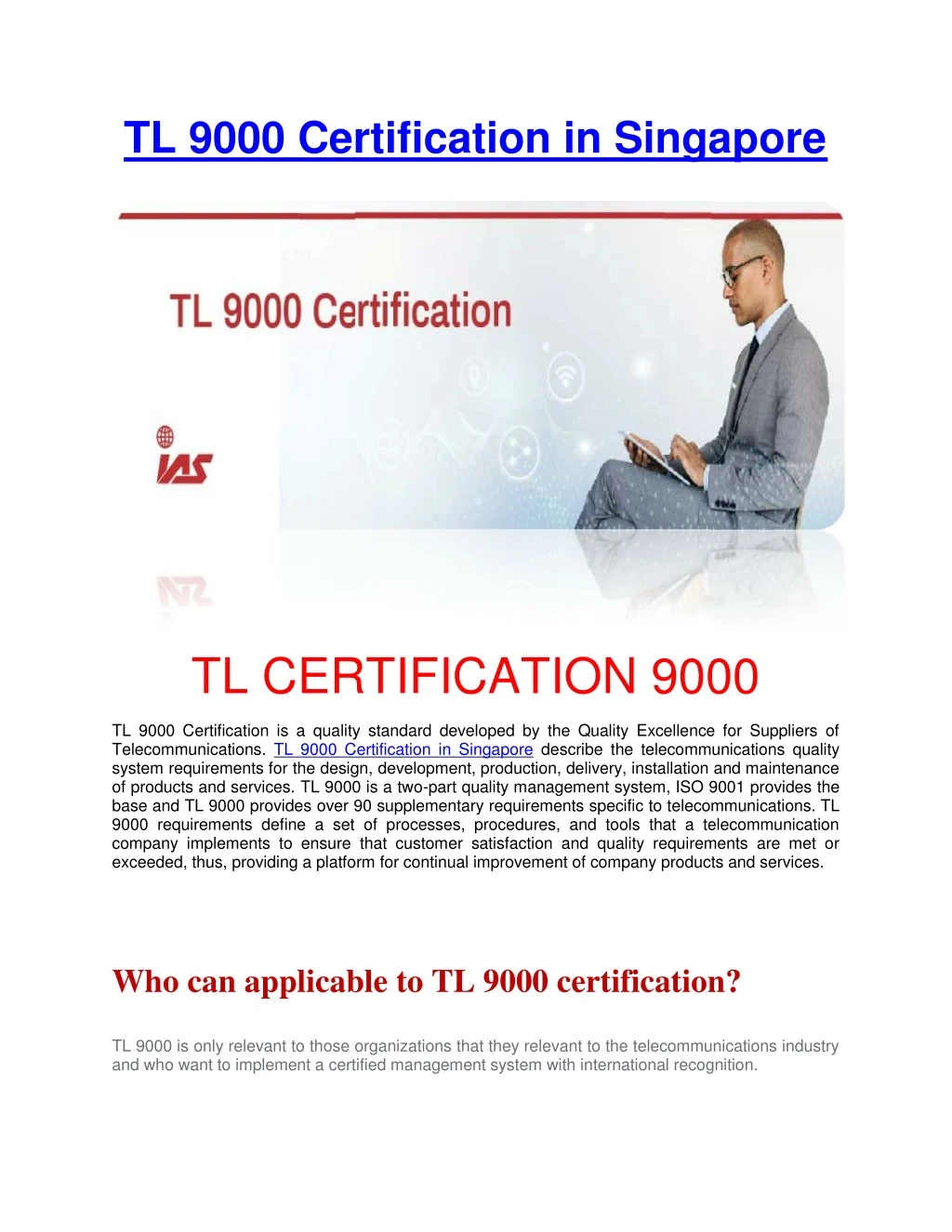 tl 9000 certification in singapore tl 9000