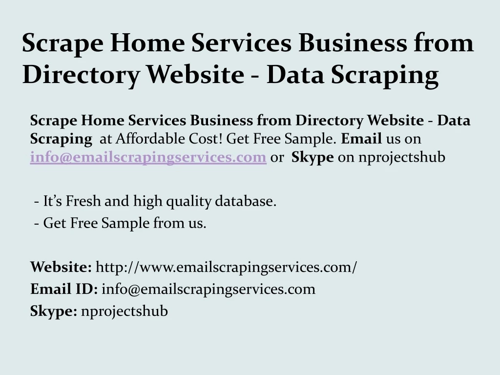 scrape home services business from directory website data scraping