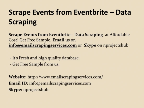 Scrape Events from Eventbrite
