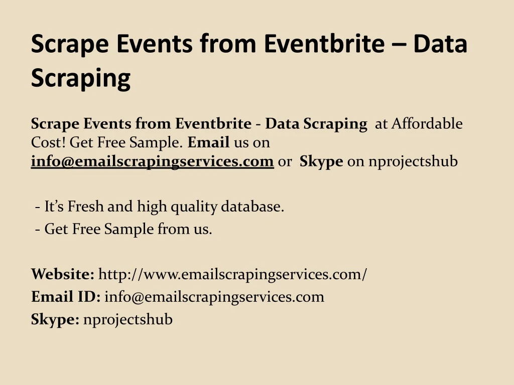 scrape events from eventbrite data scraping