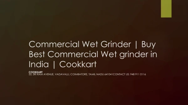 Commercial Wet Grinder | Buy Best Commercial Wet grinder in India | Cookkart