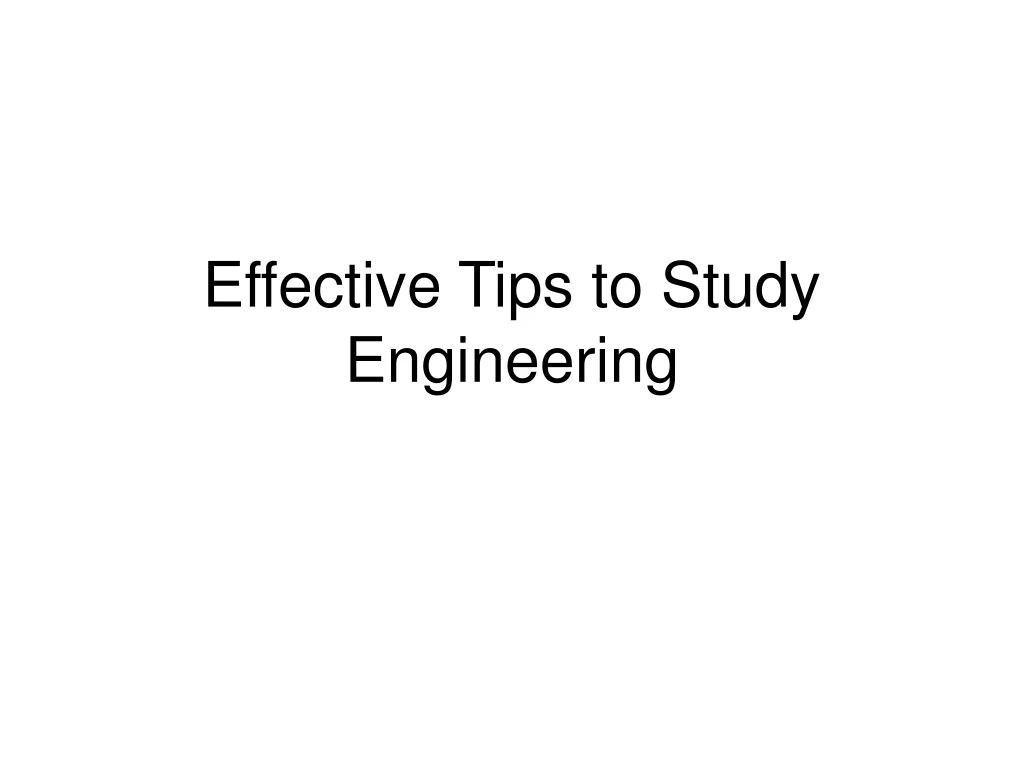 effective tips to study engineering