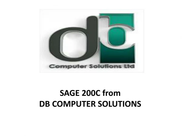 SAGE 200C from DB COMPUTER SOLUTIONS