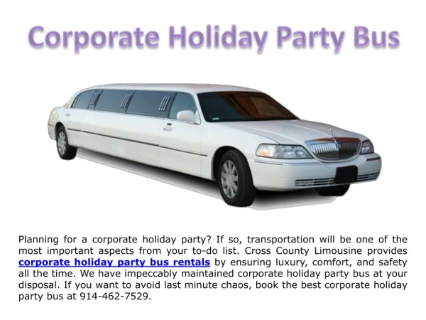 Corporate Holiday Party Bus