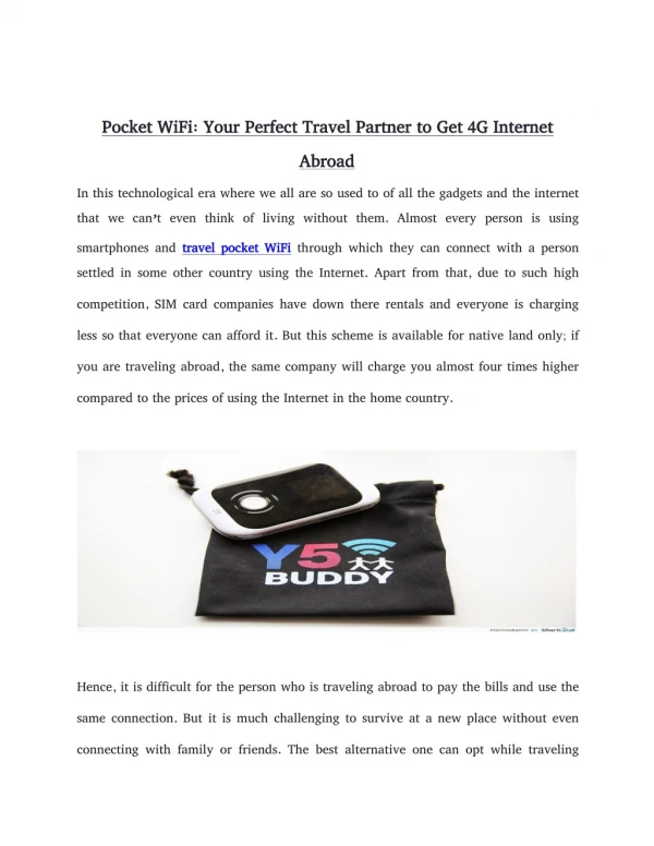 Pocket WiFi: Your Perfect Travel Partner to Get 4G Internet Abroad