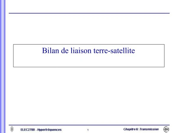 Bilan de liaison terre-satellite