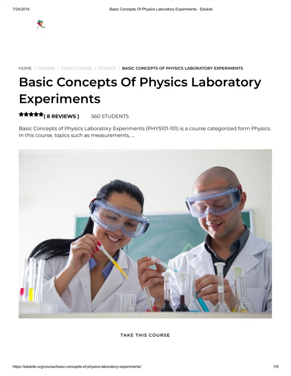 Basic Concepts Of Physics Laboratory Experiment - Edukite