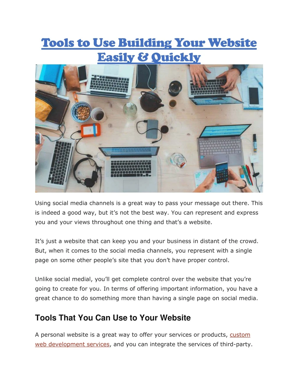 tools to use building your website easily quickly
