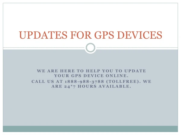 Updates for GPS Devices