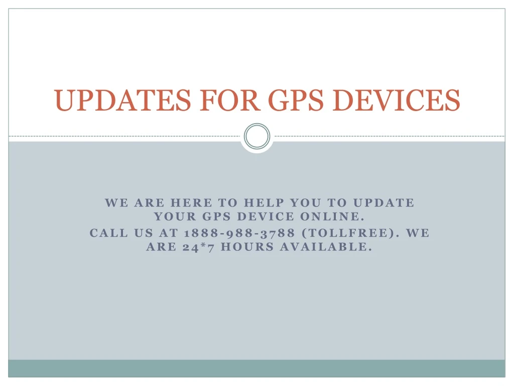 updates for gps devices