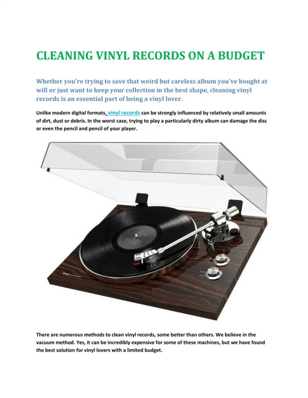 CLEANING VINYL RECORDS ON A BUDGET