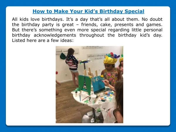 How to Make Your Kid’s Birthday Special