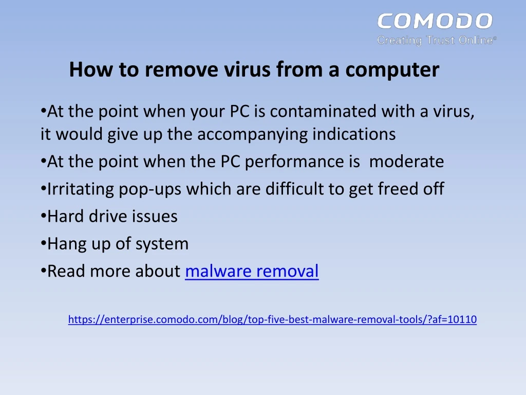 how to remove virus from a computer