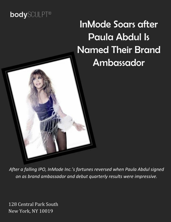 InMode Soars after Paula Abdul Is Named Their Brand Ambassador