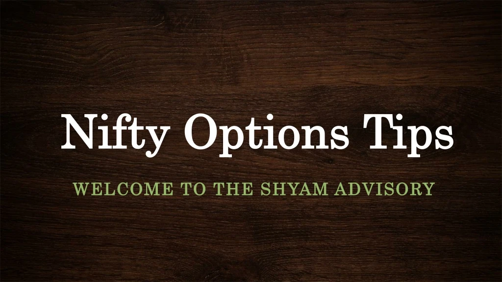 nifty options tips