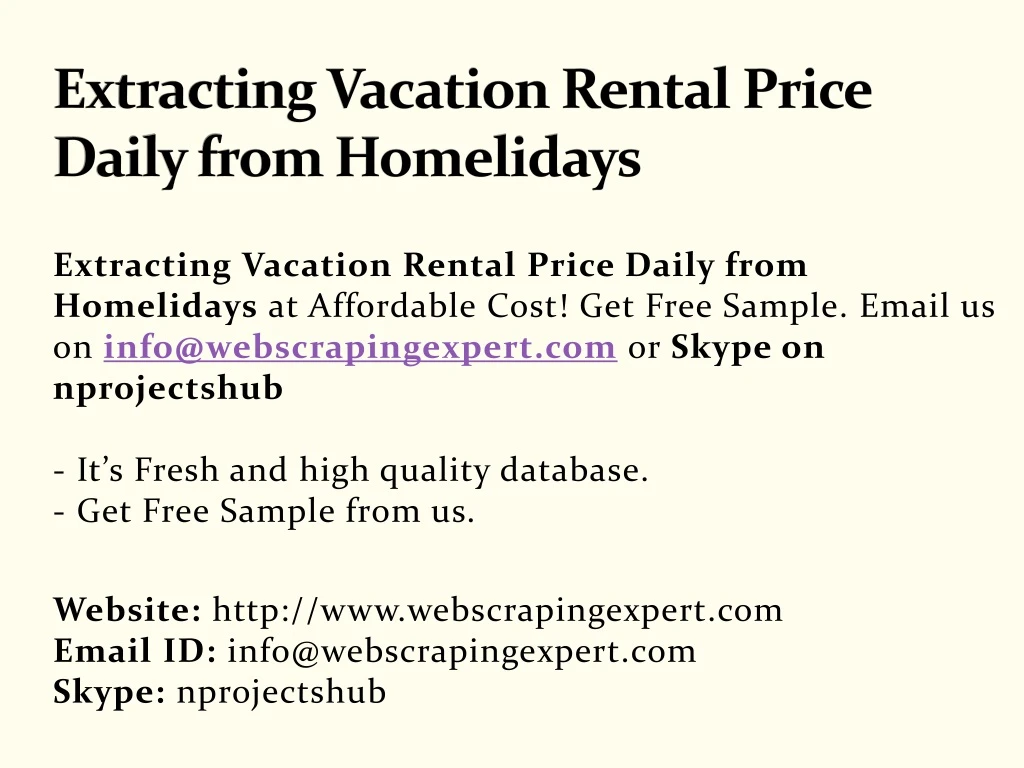 extracting vacation rental price daily from homelidays