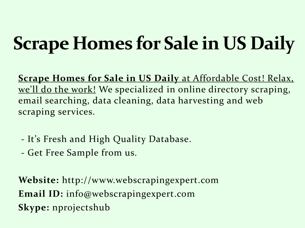scrape homes for sale in us daily