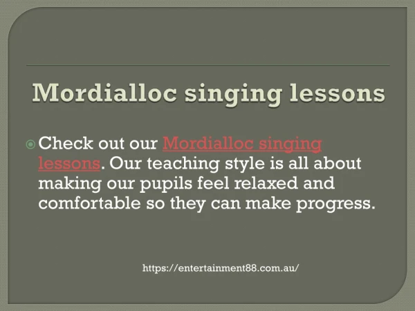 Mordialloc singing lessons