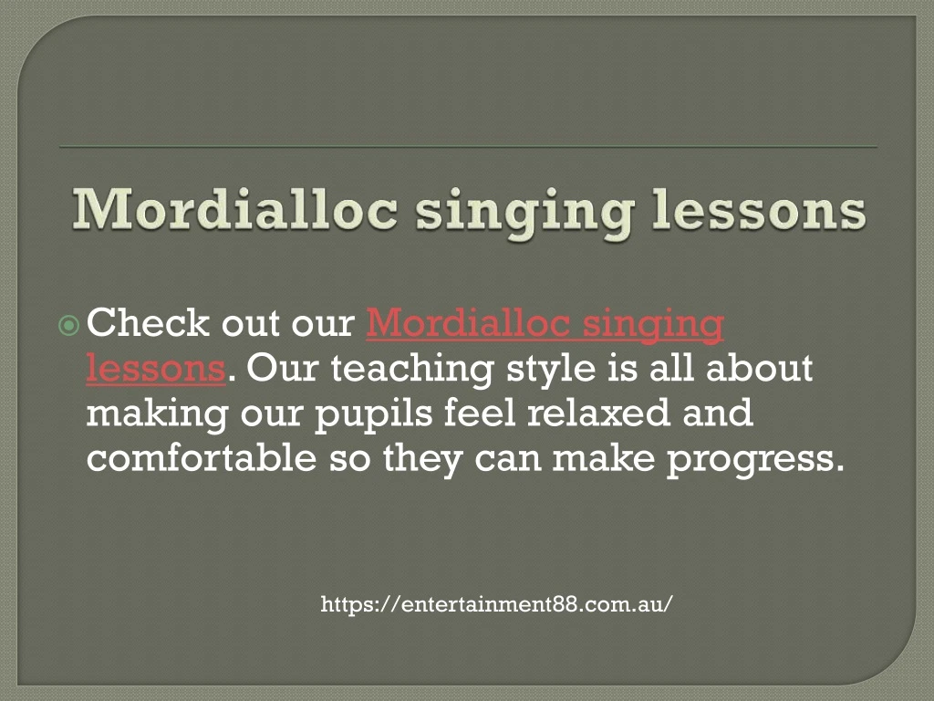 check out our mordialloc singing lessons