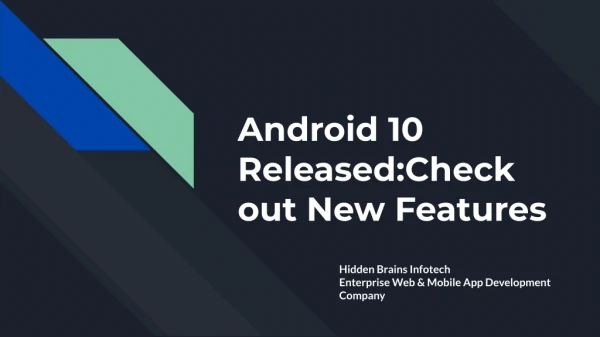 Android 10 Released: Check out New Features