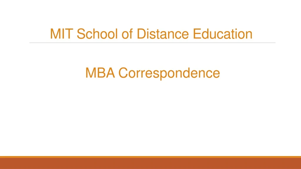 mit school of distance education