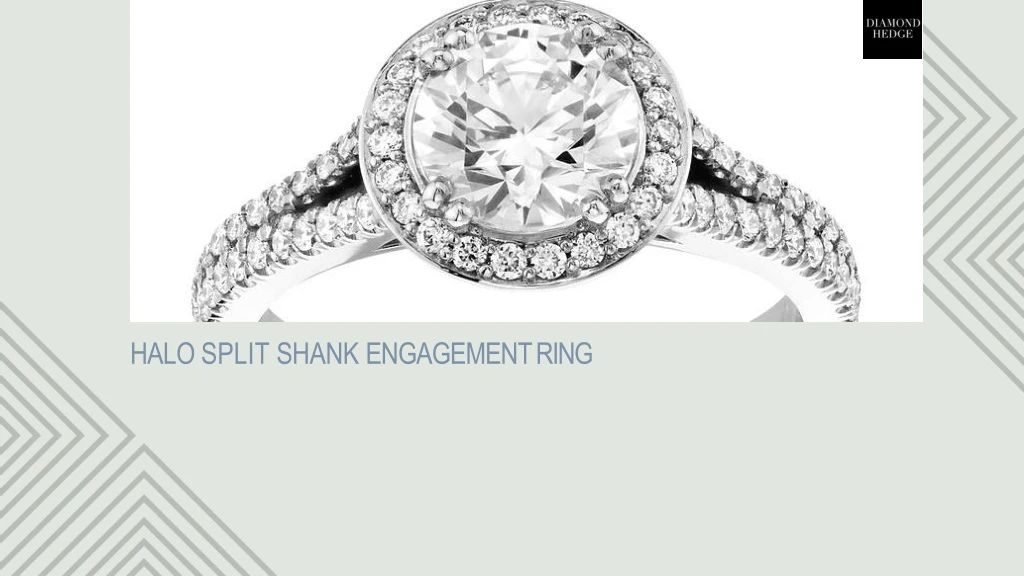 halo split shank engagement ring