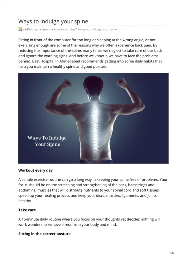 Ways to indulge your spine
