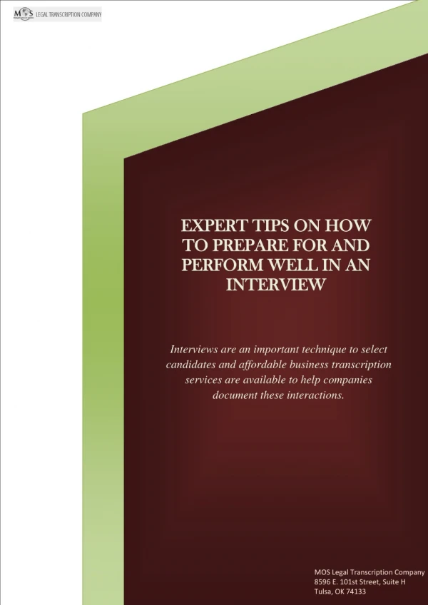 Expert Tips on How to Prepare for and Perform Well in an Interview