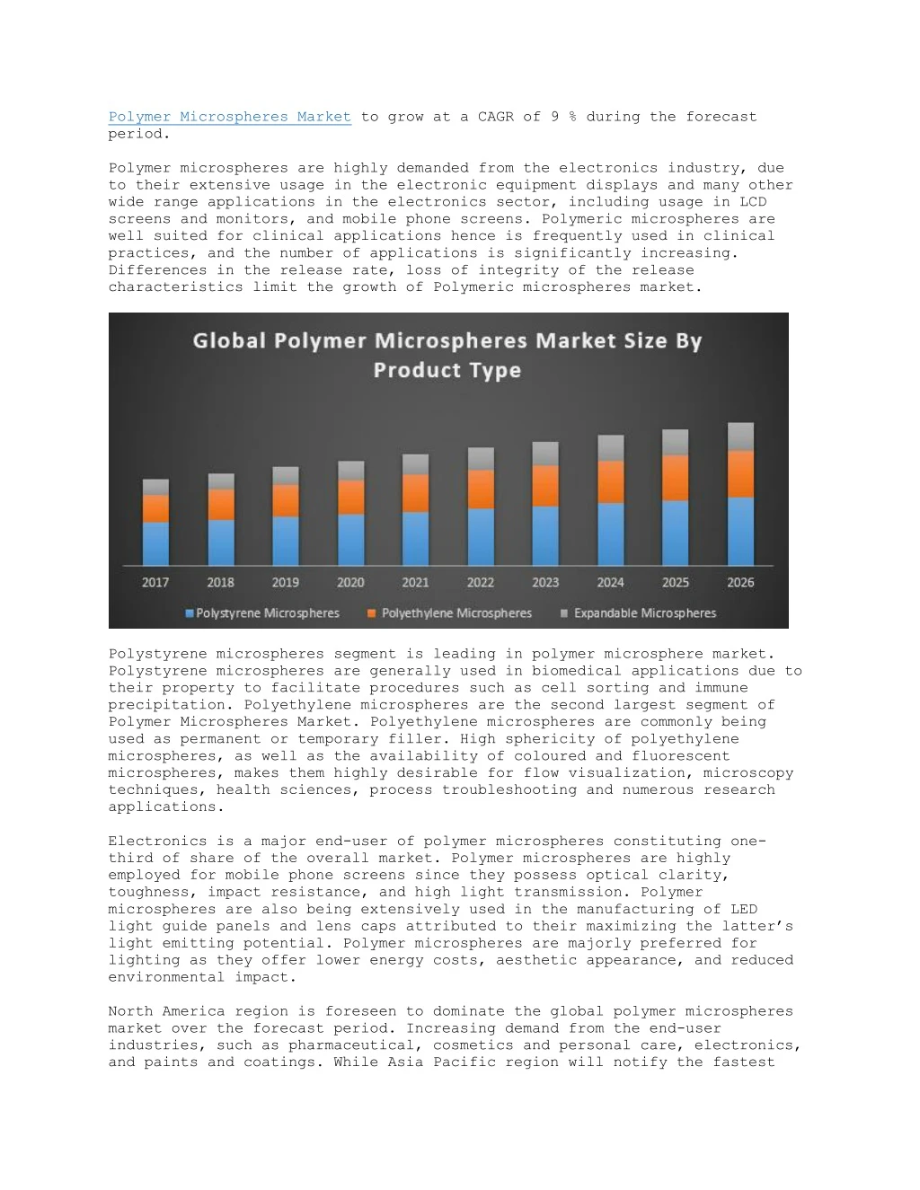 polymer microspheres market to grow at a cagr