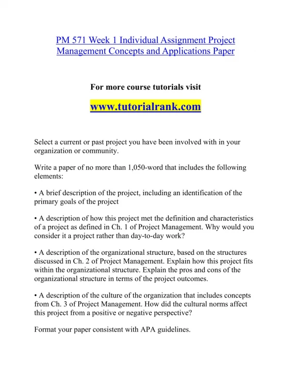 PM 571 Effective Communication - tutorialrank.com