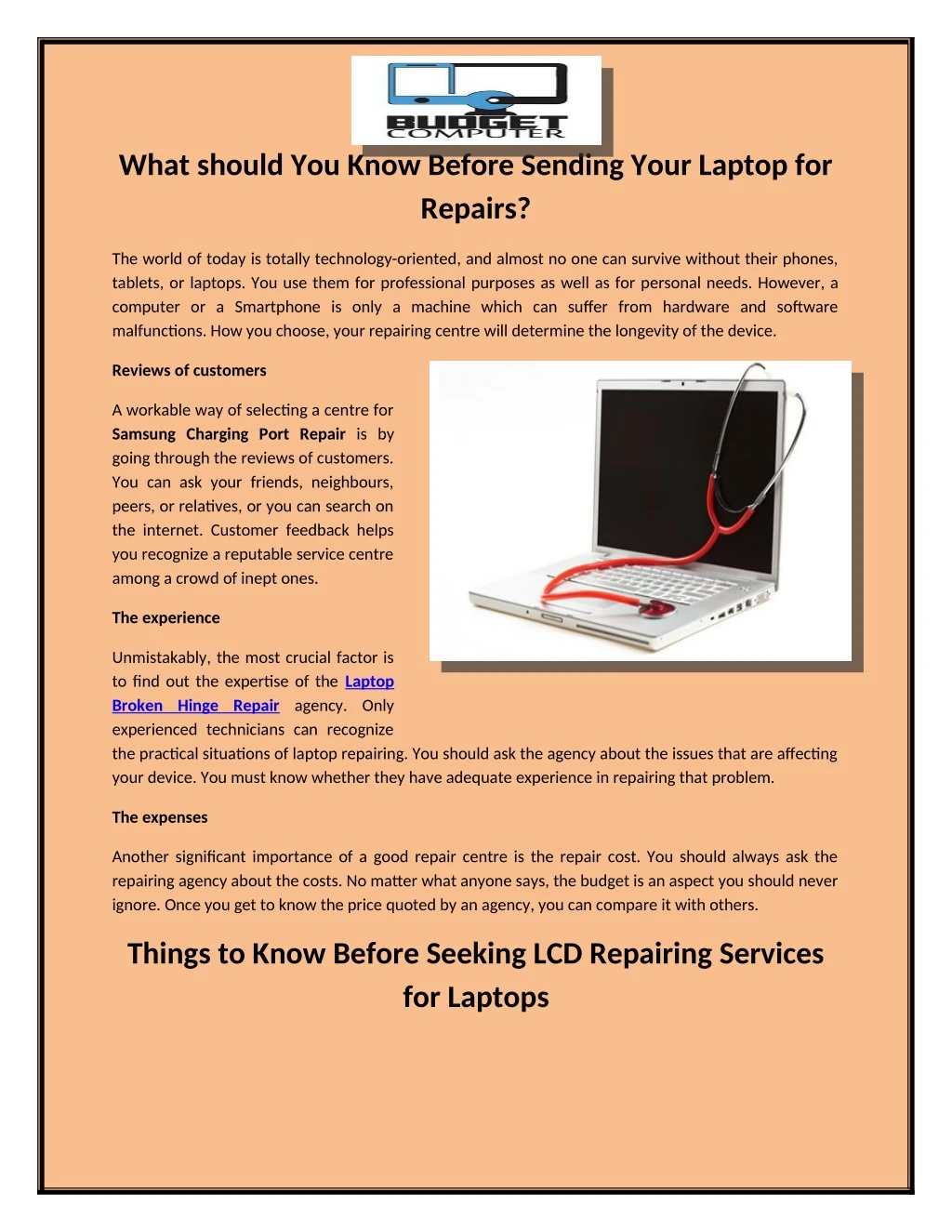 what should you know before sending your laptop