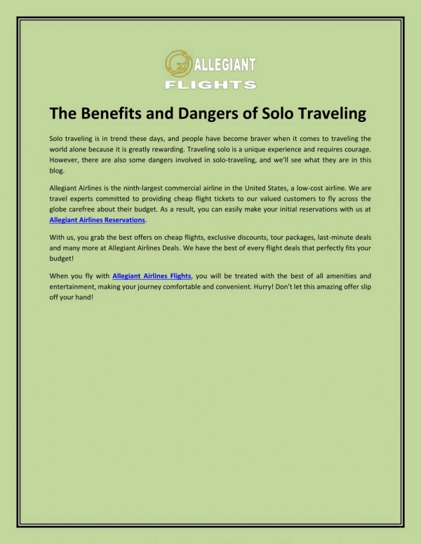 The Benefits and Dangers of Solo Traveling