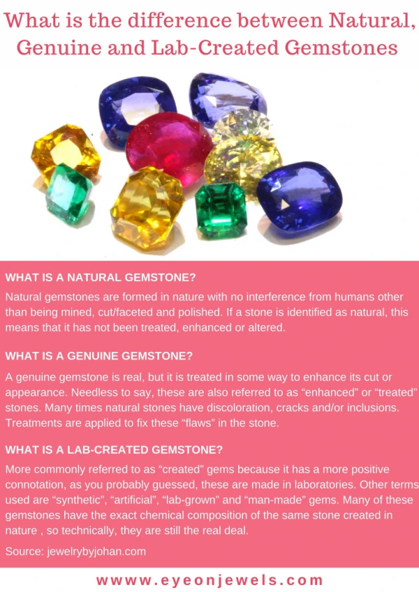 What is the difference between Natural, Genuine and Lab-Created Gemstones