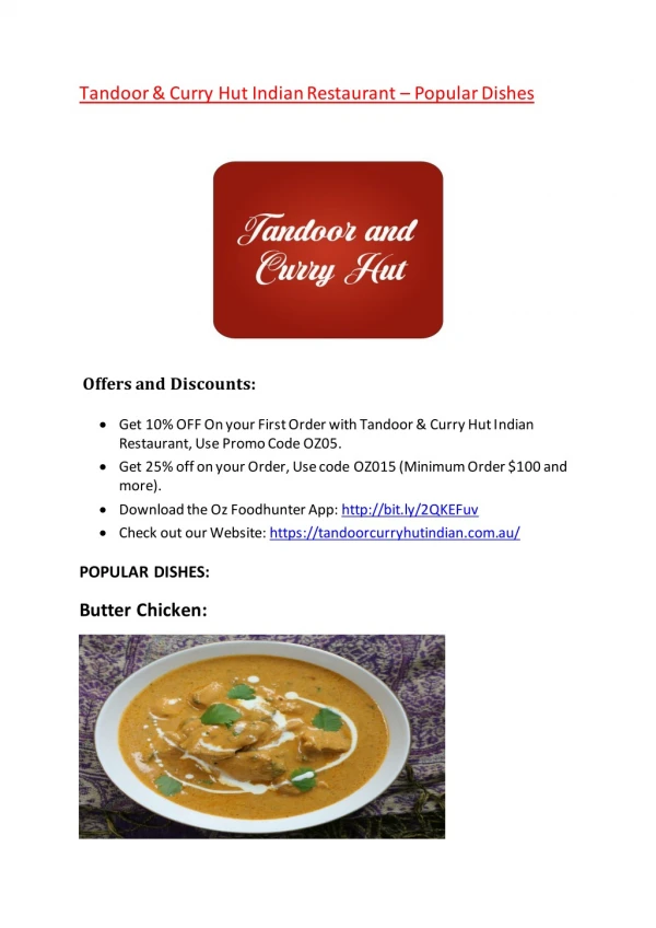 10% off - Tandoor & Curry Hut Indian Restaurant Labrador QLD