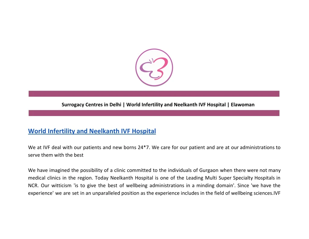 surrogacy centres in delhi world infertility
