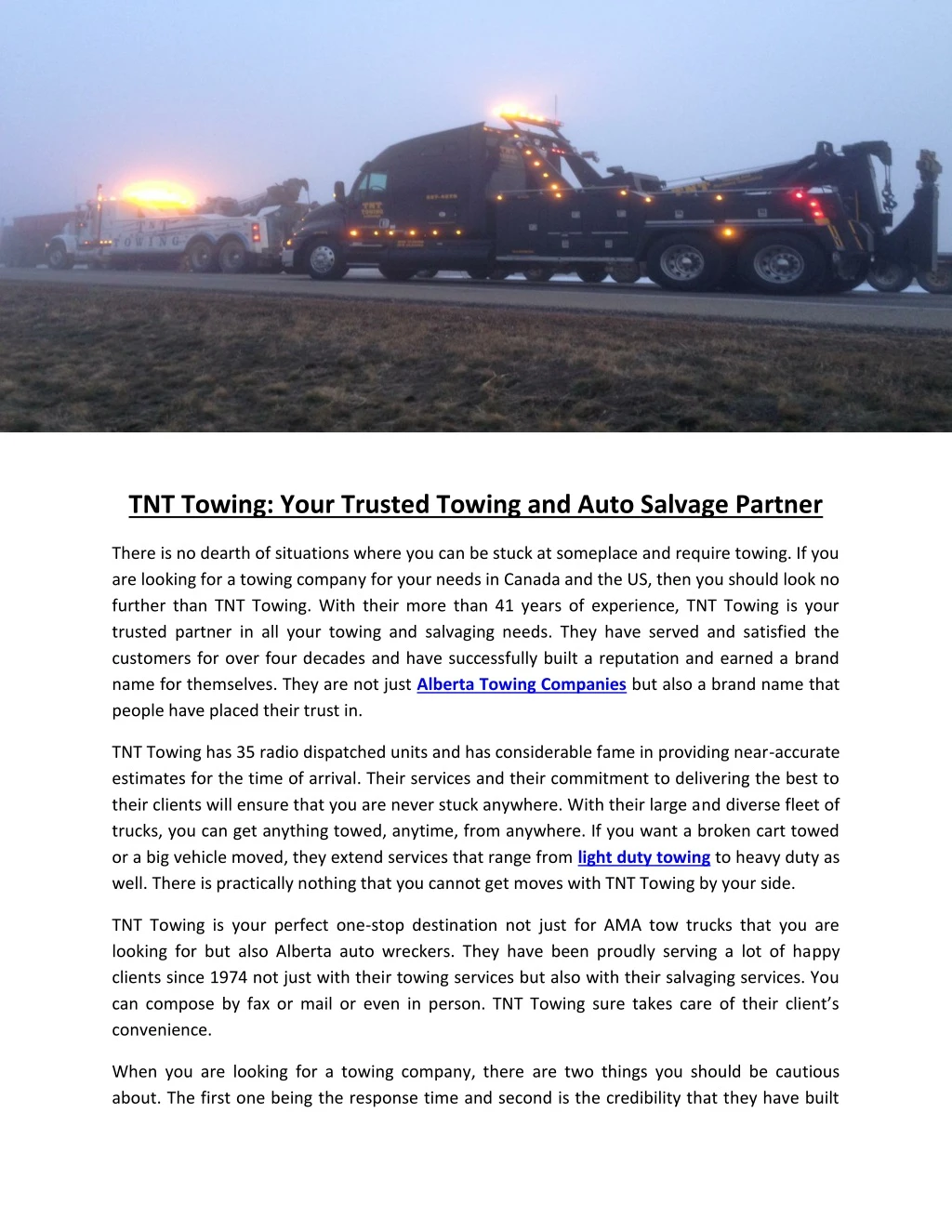 tnt towing your trusted towing and auto salvage