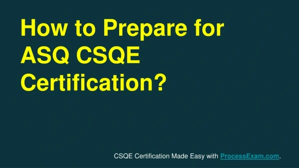 [PDF] Prepare for ASQ Software Quality Engineer (CSQE) Certification