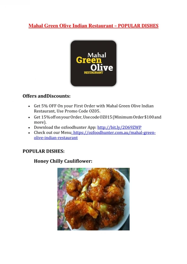 Green Olive Indian Restaurant-Shepparton - Order Food Online