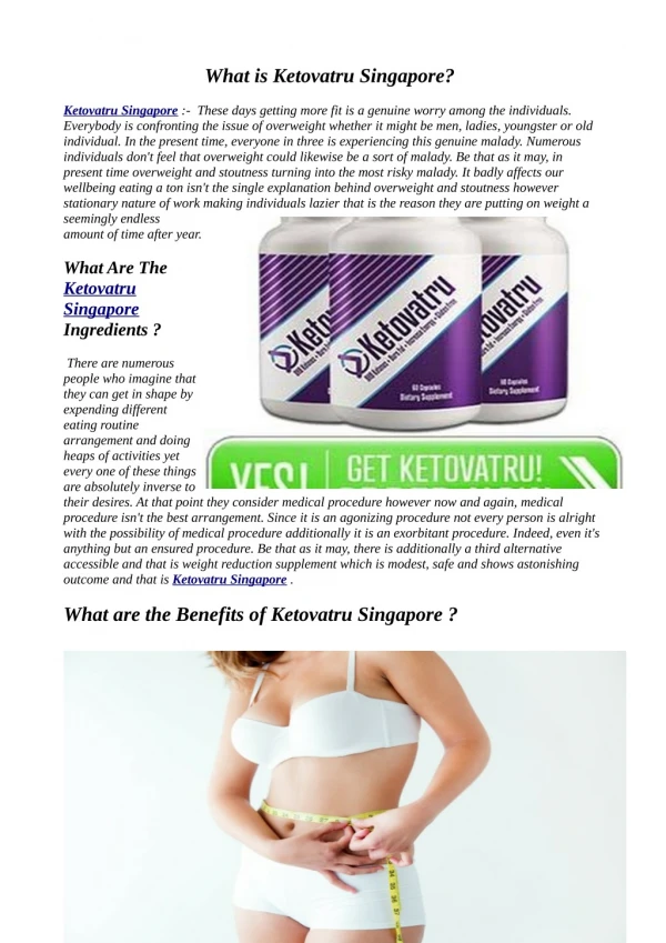 Ketovatru Singapore Weight Loss Reviews, Best Offers, Price & Buy ?