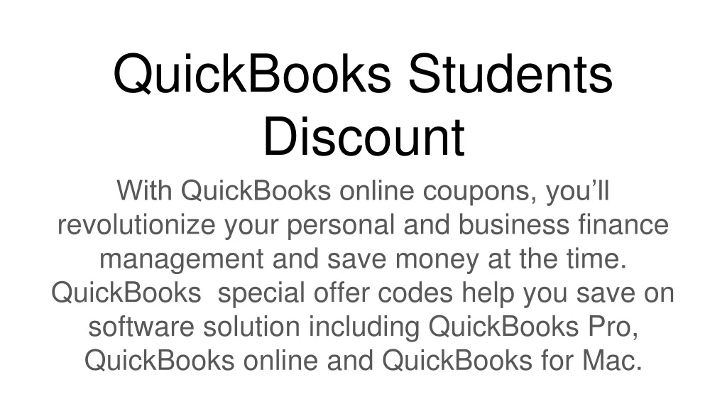 quickbooks students discount