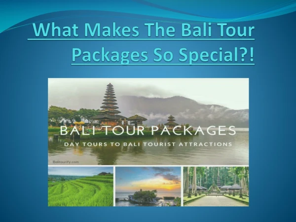 What Makes The Bali Tour Packages So Special?!