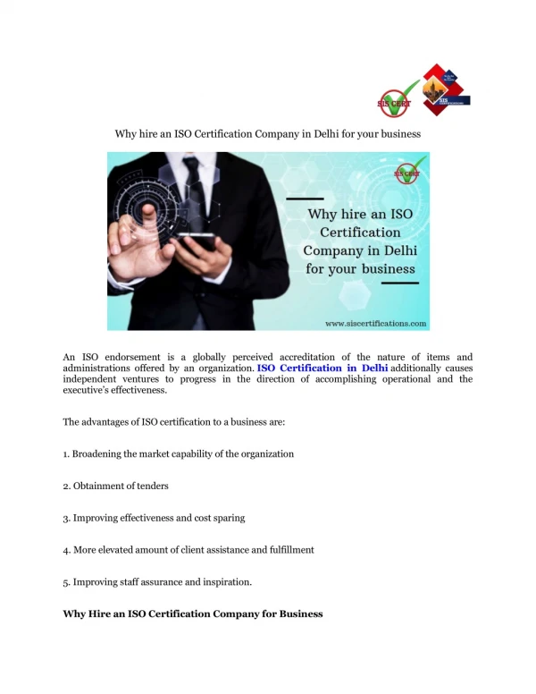 Why hire an ISO Certification Company in Delhi for your business