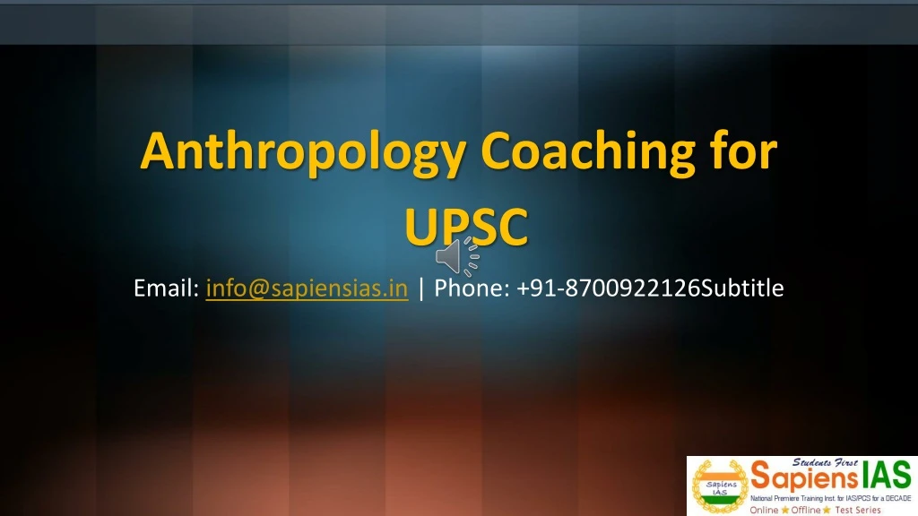 anthropology coaching for upsc