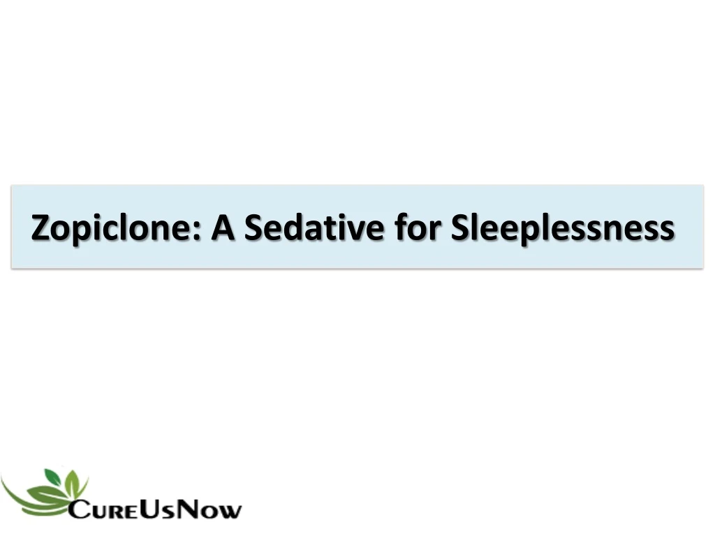 zopiclone a sedative for sleeplessness